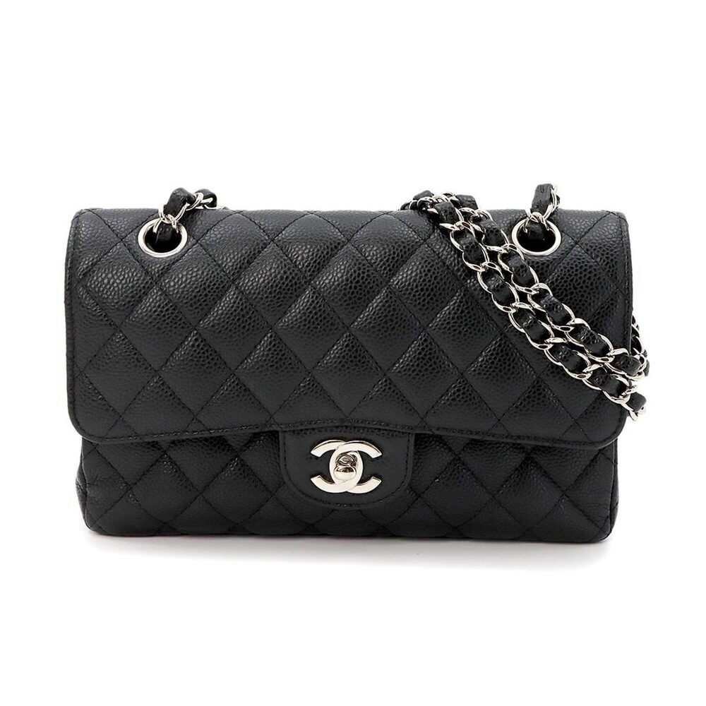 Chanel Matelasse 23 Chain Shoulder Handbag, Caviar Leather, Black, A01113, Si...